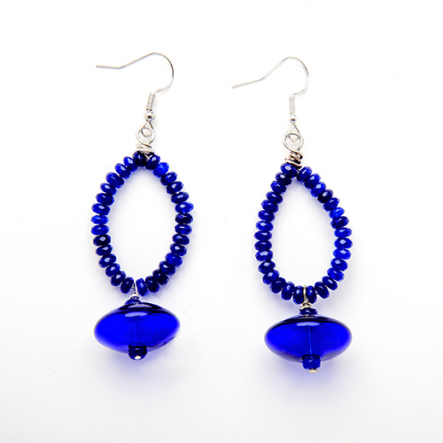 Nancy Chase's Color Inspiration - Cobalt Blue Glassware - , Wire Jewelry Design, Design, cobalt blue earrings